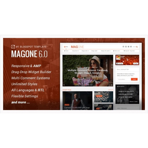 MagOne  - Responsive Blogger Template