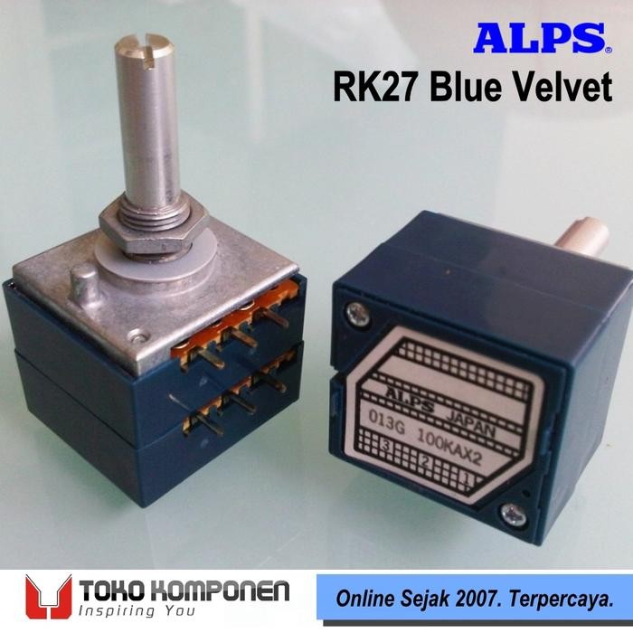 ALPS RK27 Blue Velvet 10k 20k 50k 100k 250k Stereo Potentiometer