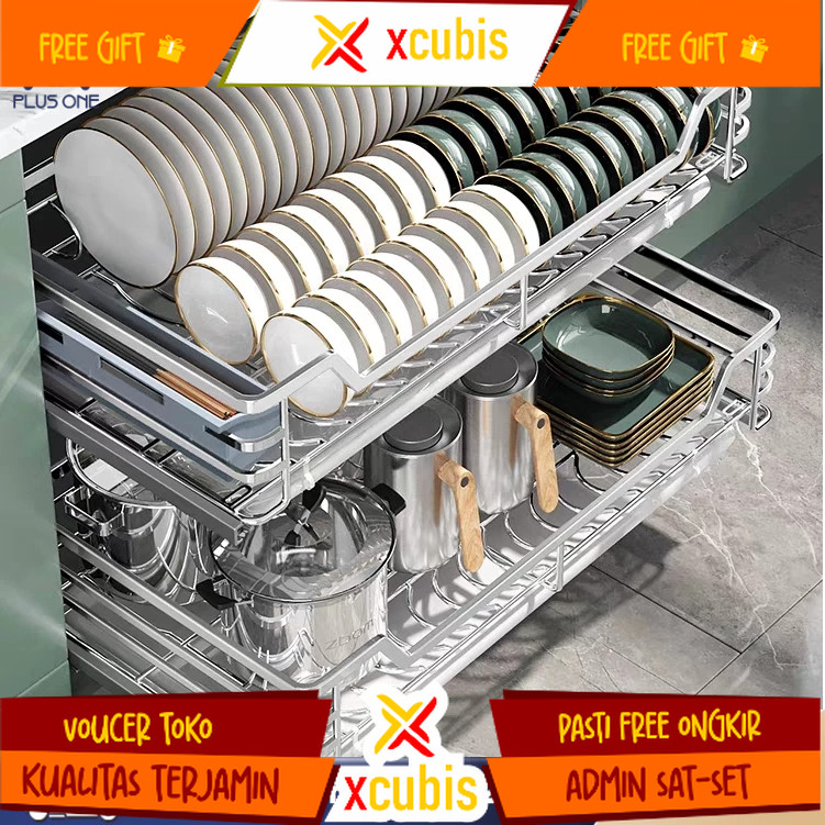 Rak piring tarik Rak mangkuk Rak piring untuk kabinet Rak piring tarik stainless Rak piring tarik ki