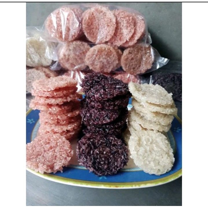 

Rengginang Mentah Ketan Hitam + Mix (Campuran) - Rengginang Mentah Terasi isi 50 pcs Termurah