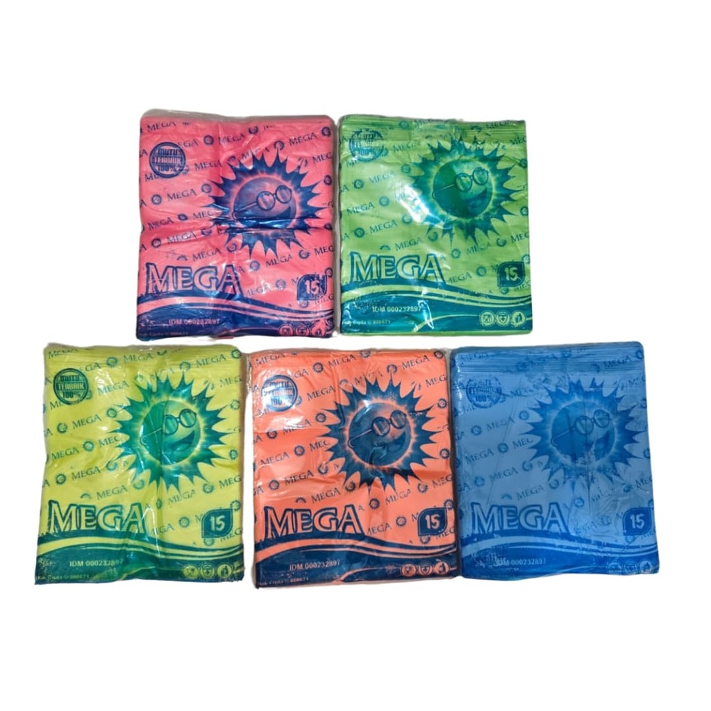 Kantong Kresek Mega Stabillo/Kantong Plastik Kresek Warna Warni Uk 15/24 /28 Merk Mega / Kantong Pla