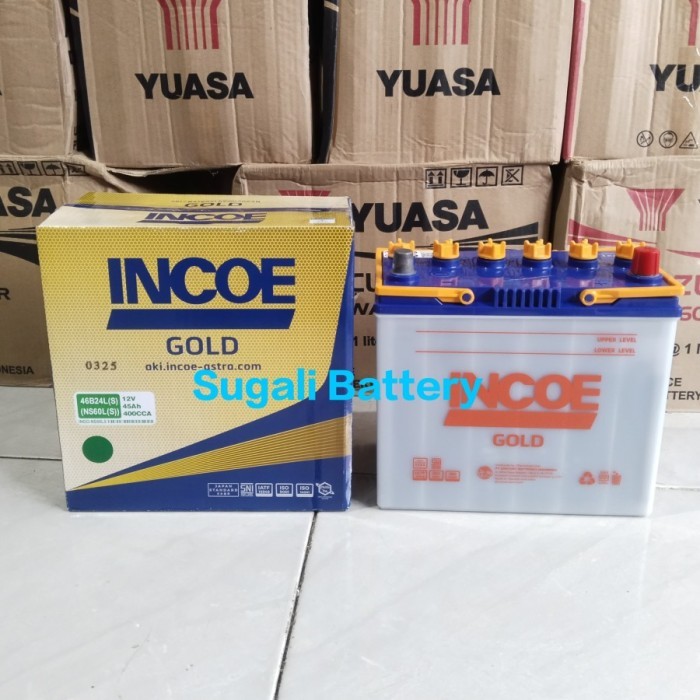 Aki Mobil INCOE GOLD NS60LS 46B24LS Aki basah HYBRID 12v 45Ah ORIGINAL INCOE ASTRA