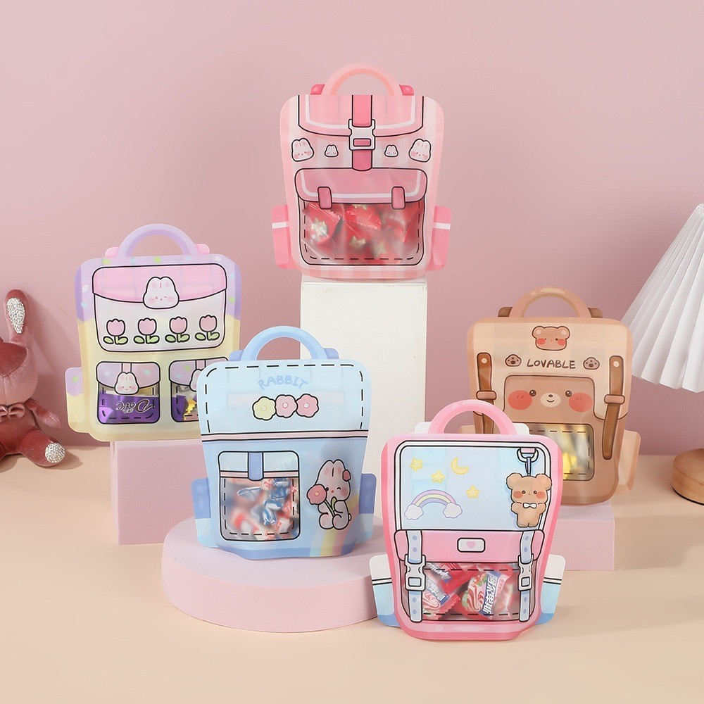 

MAOMAO Goodie Bag Plastik Standing Pouch 2D Ulang Tahun Anak Motif Kartun Plastik Bingkisan Makanan Tas Hampers Snack Ulang Tahun Anak Bungkusan Plastik Cookies Lucu Pesta Perayaan Kantong Plastik Ziplock Tas Sekolah