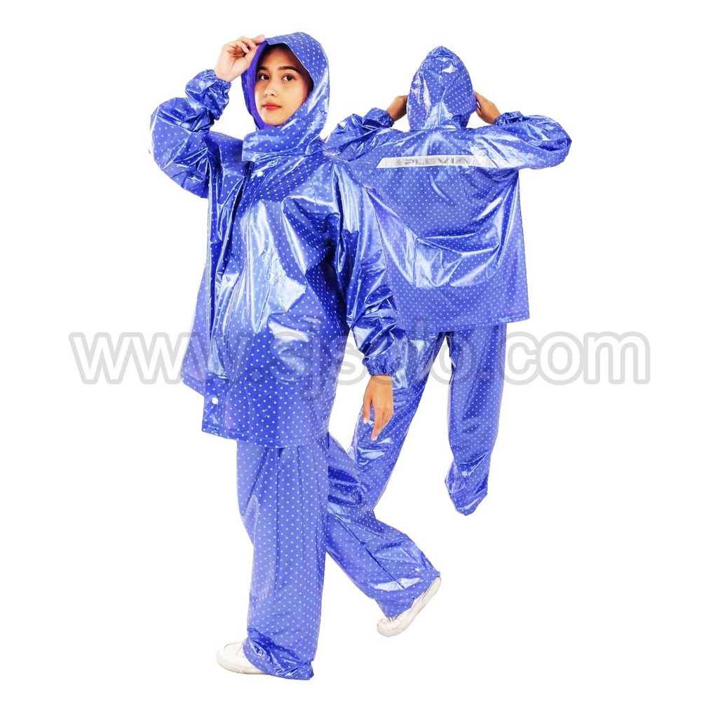 Jaket + Celana Tebal Pria Wanita PLEVIA - Jas Hujan Dewasa Pop 810 / Rain Coat Set