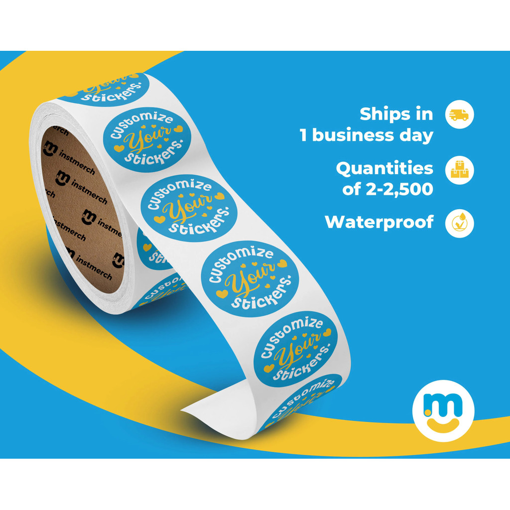 

500-1000pcs Custom Labels on Roll Personalized Custom Stickers for Business Logo Customized Product Labels Stickers Waterproof