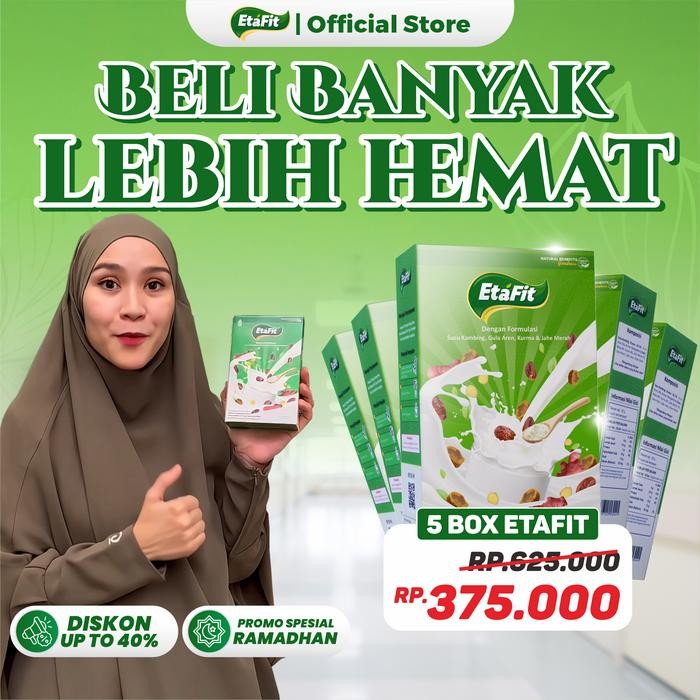 

[[PROMO]]BEST SELLER ETAFIT - Solusi Mengatasi Gangguan Pernafasan - Susu Kambing Etawa Murni Asli Original Bubuk Herbal Milk - PAKET 5 BOX Bahan Dairy