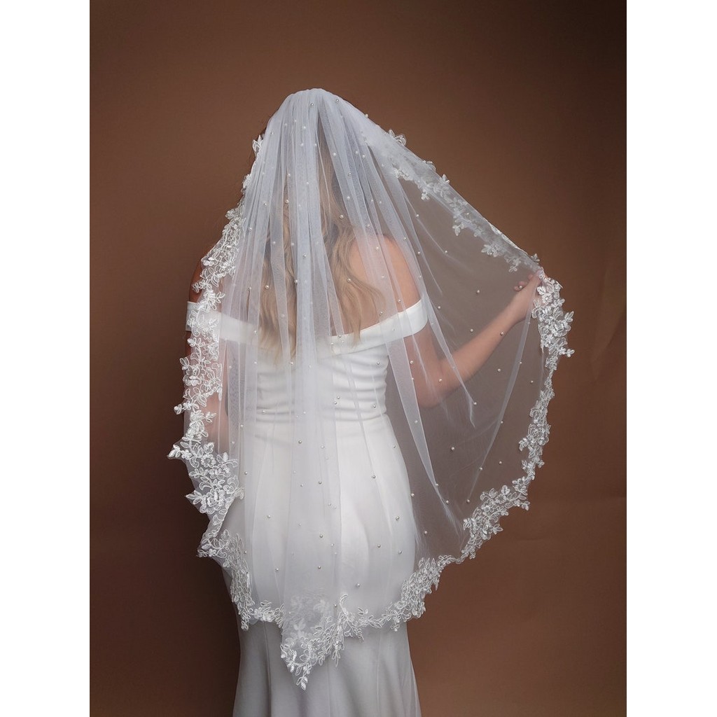 1M Veil Bride Veil/Altar Veil/Bridal Long Veil MUTIARA/Bridal Veil For Wedding Party Slayer Wedding 