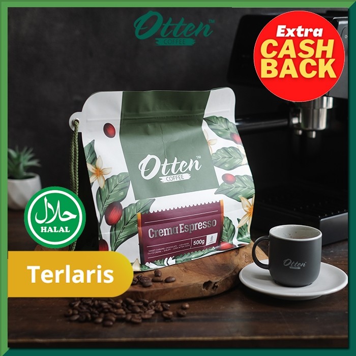 

Kopi Otten Coffee Crema Espresso 500 gram | Biji / Bubuk Kopi Roasted Bean Espresso Blend