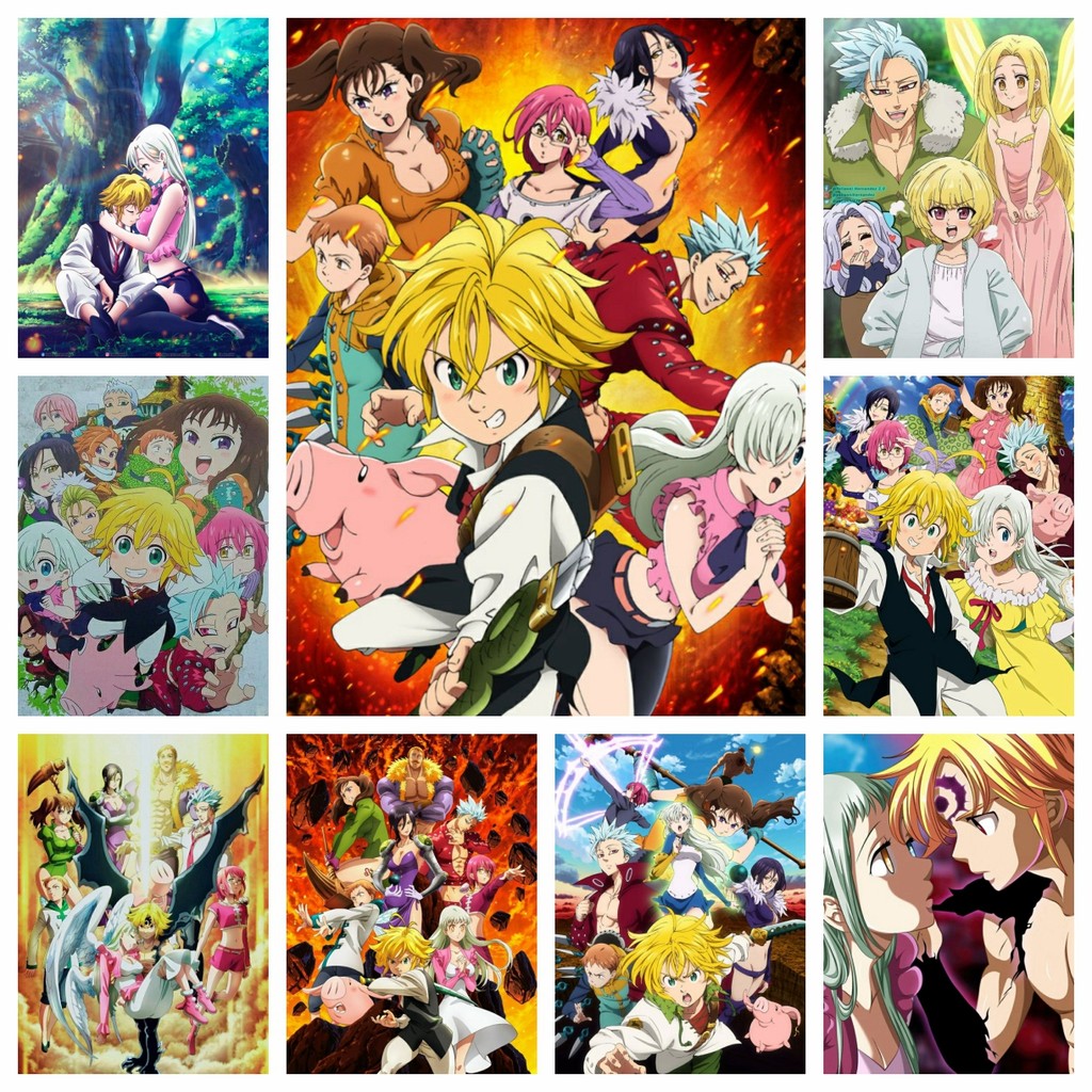 

Sevendeadlysins 5D DIY Diamond Painting Mosaic Japanese Cartoon Cross Stitch Kits Embroidery Home Decor Children's Gift