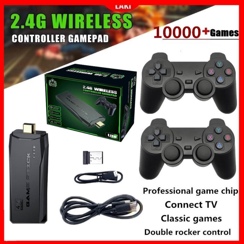 2024 New Game Stick 4K ps 2 full game + stick 2 Console Wireless Gamepad 128GB Bawaan 20000Game HDMI