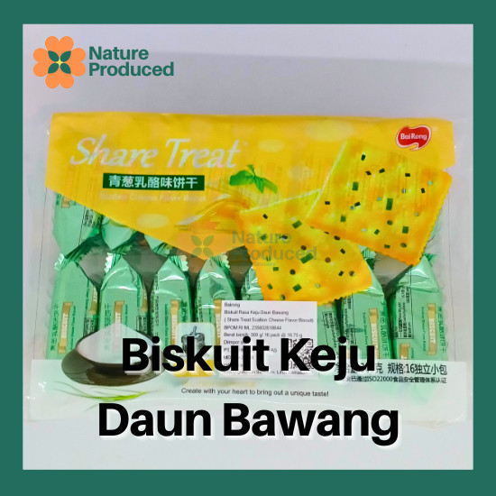 

Bairong Share Treat Scallion Cheese Flavor Biscuits 300gr Biscuit Keju Bawang