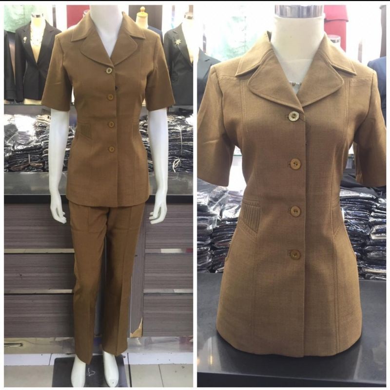 new Seragam PNS Pemda Blazer Khaki Bahan Adem S-XXXL