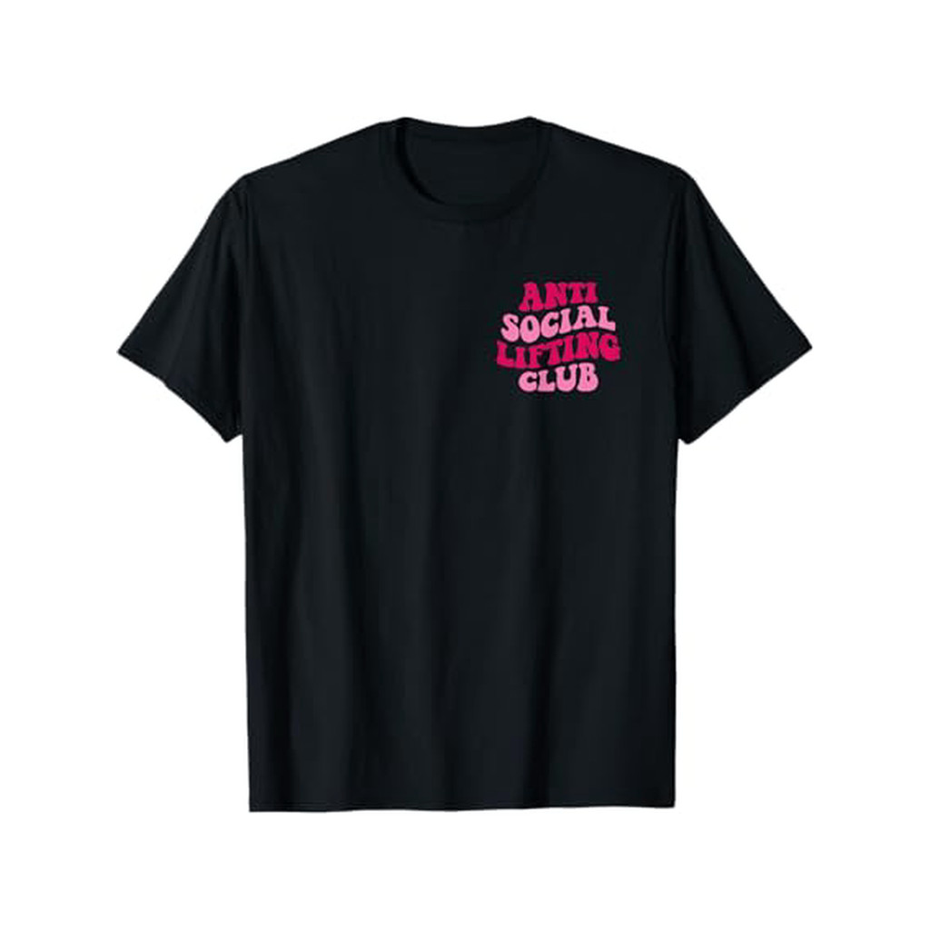 Kaos Klub Angkat Besi Anti Sosial Lucu Pria Anak Laki-Laki Sekolah Remaja Katun Adem Lembut Nyaman D