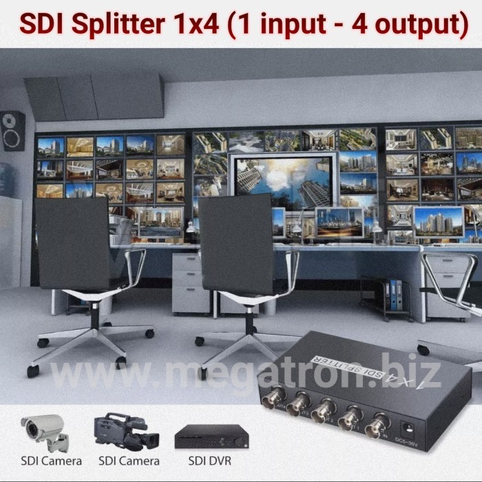SDI splitter/Distributor 4 output - Support SD/HD/3G-SDI