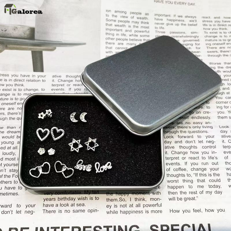 Galorea Kotak Box Kaleng Univaesal USB Tanpa Jendela / Anting Kotak Besi Kecil Tutup Datar Kotak Pen