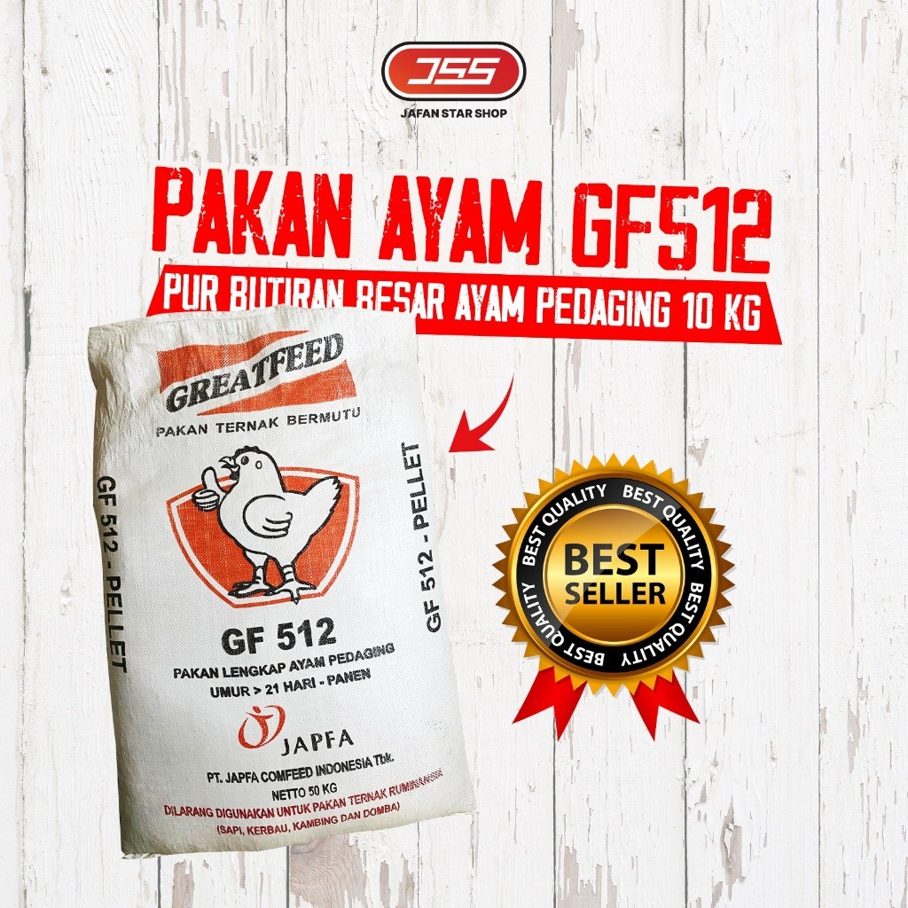 Pakan Ayam GF 512 Pur Ayam Bebek Ayam Kampung Jangkrik dikemas 10 kg