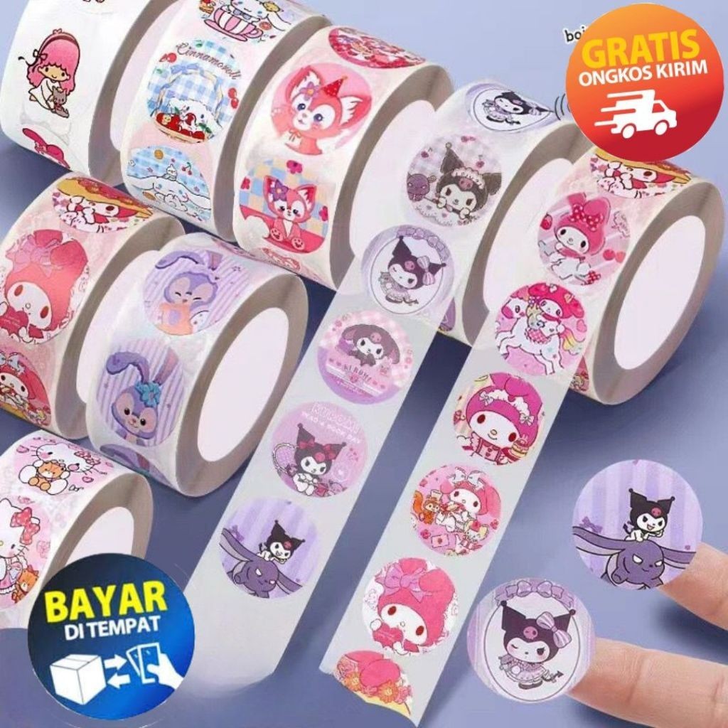 

(STR23) STIKER TERIMA KASIH STICKER THANKYOU ROLL ISI 500 PCS 2CM SANRIO KUROMI MELDOI CINAMOROL | SEAL LABEL ROLL STICKER TEMPELAN UCAPAN TERIMAKASIH KUROMI SANRIO BULAT SEGEL PACKING SEBAGUNA