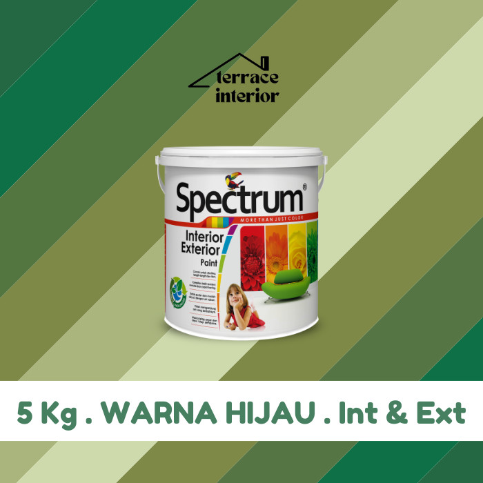 Cat Tembok Spectrum Interior & Exterior Warna Hijau 5 Kg