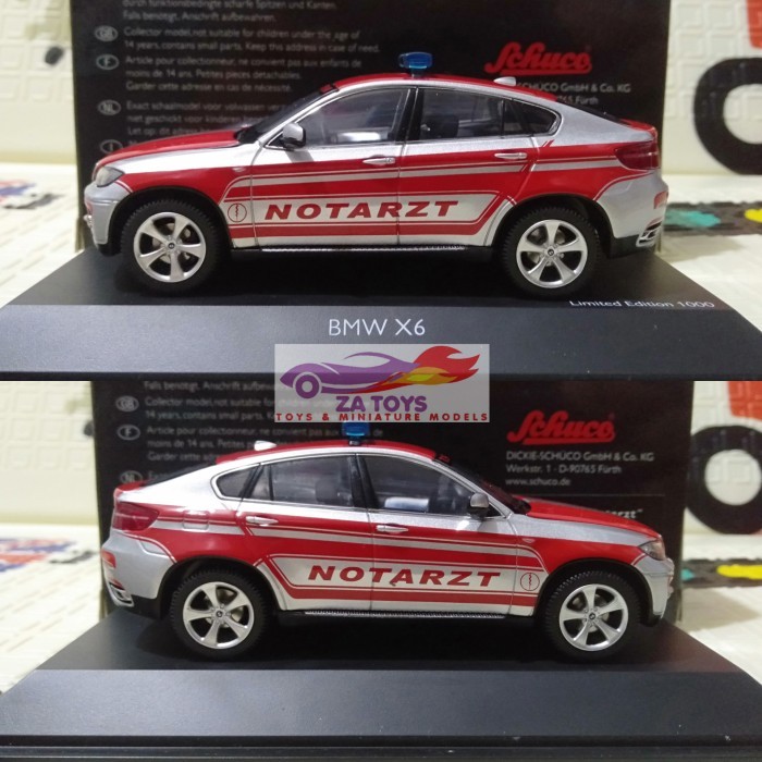Pee99 Diecast BMW X6 Notarzt Police by Schuco Skala 1:43