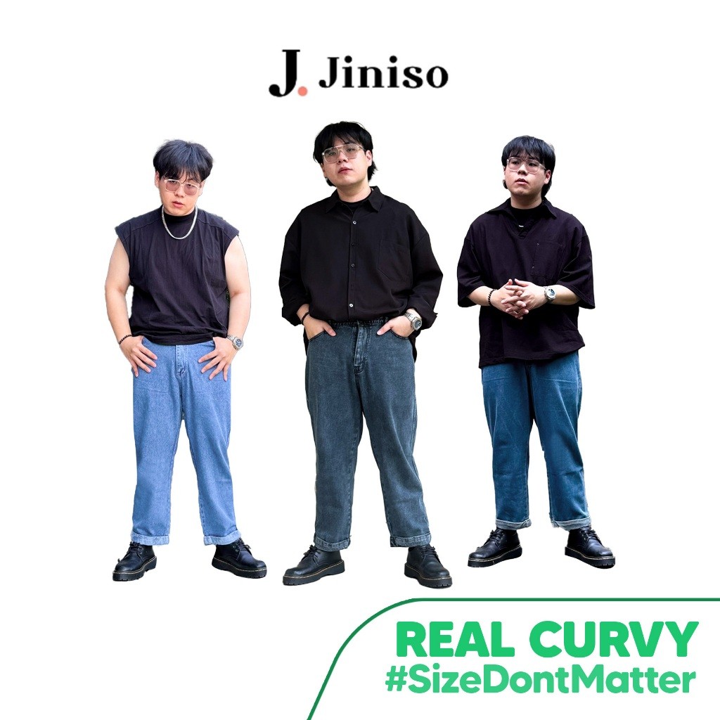 JINISO Big Size Boyfriend Denim Jeans Pria