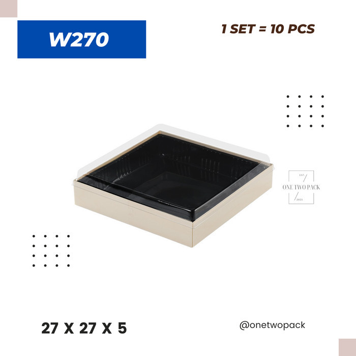 

[W270] Wooden Cake Box 27x27 cm Box Takeaway Mooncake Bento Box - + TRAY T/SEKAT