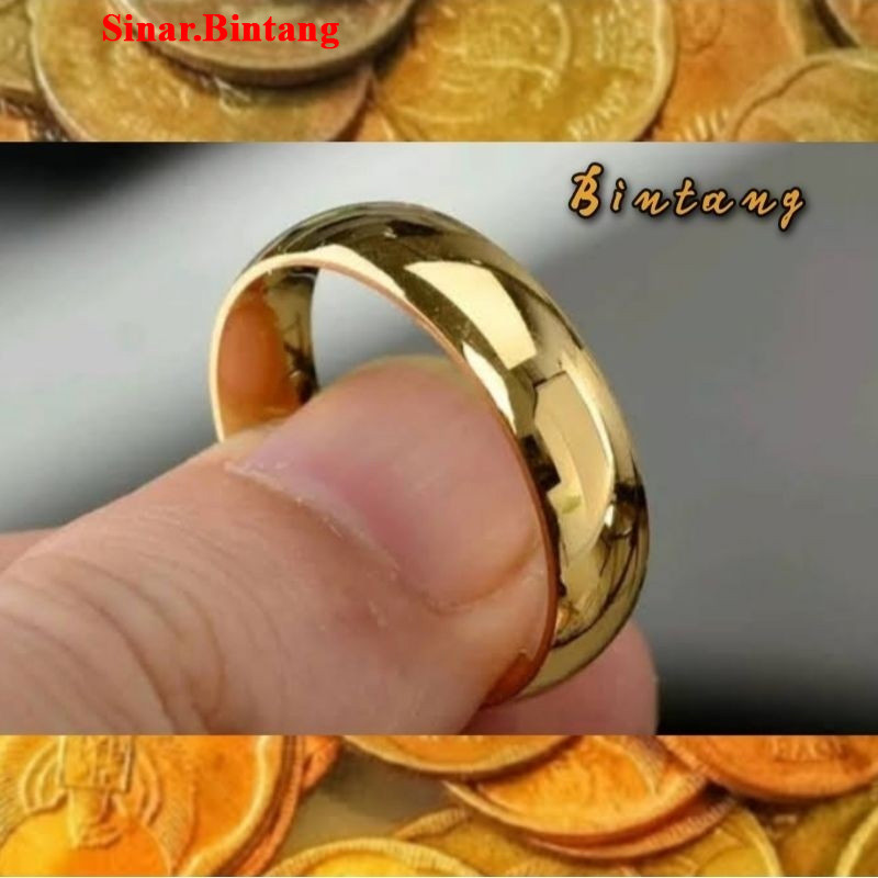 promo terlaris....cincin couple polos emas mudah 24k kadar 17,7 free surat