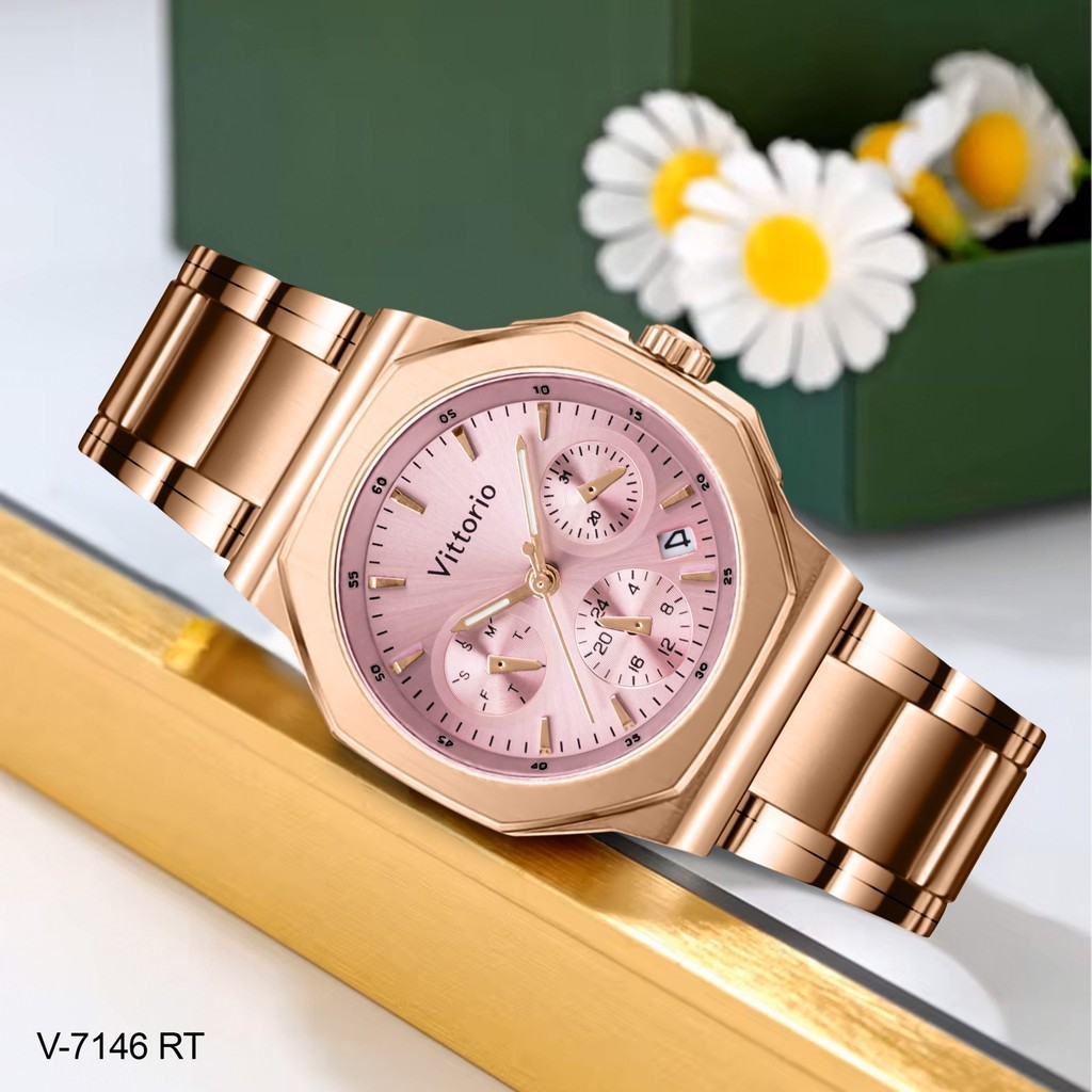Jam Tangan  Jam Tangan Wanita Vittorio 7146 Rantai Tanggal