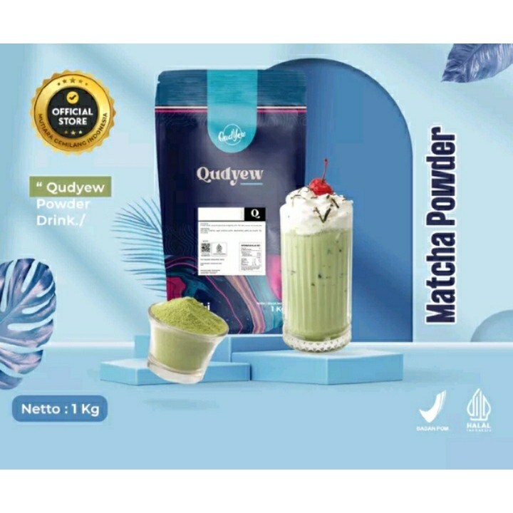 

Qudyew powder drink minuman serbuk cheese foam / klepon / matcha halal murah agen distributor
