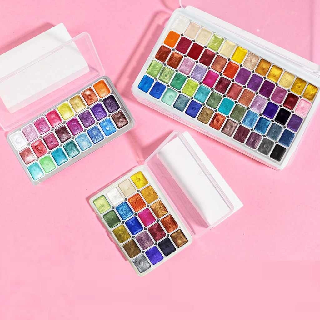 

SeamiArt 20 24 60 Colors Pearlescent Solid Watercolor Set For Drawing Painting Writing Nail Art Creation Art Supplies