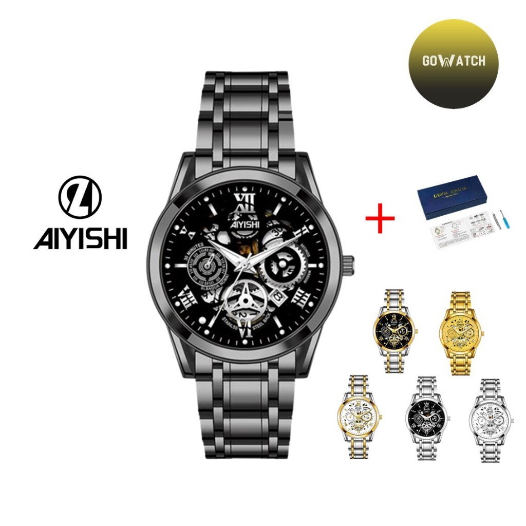 [DISKON CUCI GUDANG] AIYISHI Jam Tangan Pria Waterproof Anti Air Night Vision Arloji Cowok Mewah 202