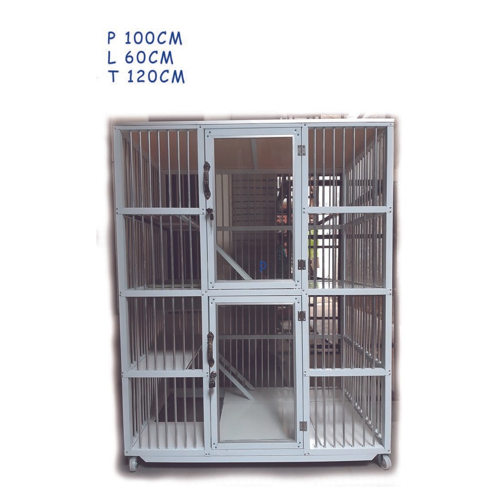 Kandang Kucing Aluminium Putih Besar