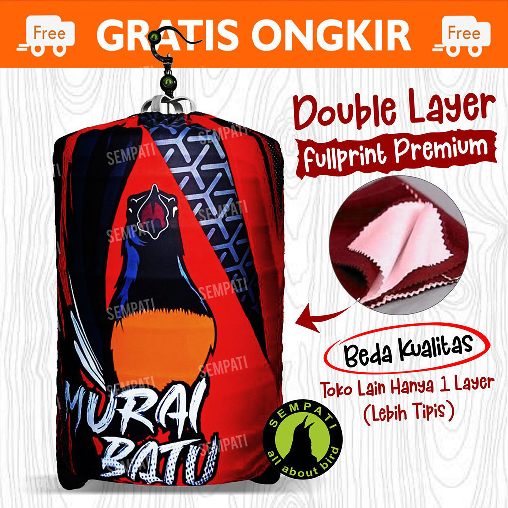 Hve SEMPATI Krodong Sangkar Murai No 1 Bahan Jersey Premium Fullprint Design Motif Burung Murai