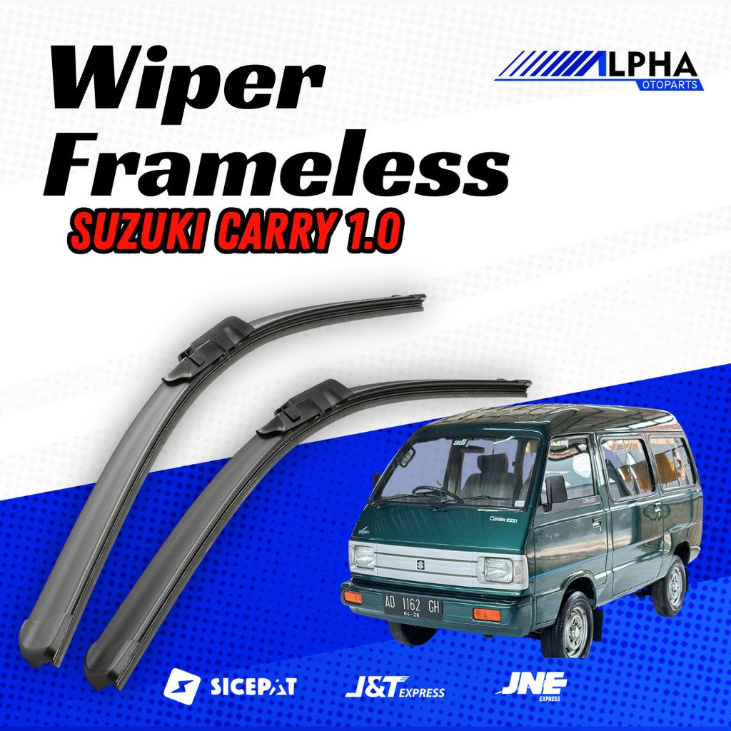wiper Suzuki Carry 1.0 Sepasang 2 Pcs Tanpa Rangka Besi Sapuan Kaca Wiper Mobil W101