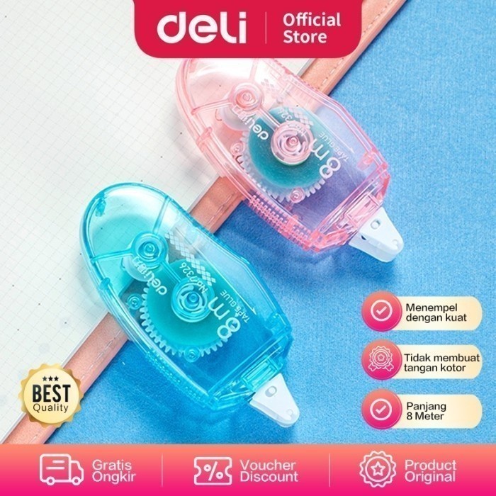 

DELI024 Adhesive Roller/Lem Kering Roll 8m Kuat Warna Lucu 7326 Y1670