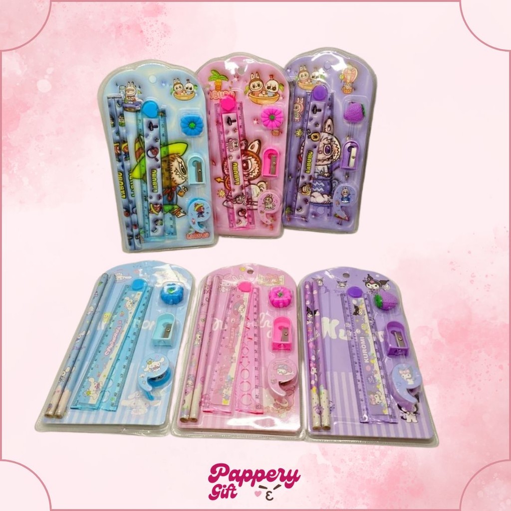 

paket alat tulis/stationery set karakter/souvenir ATK/pensil set alat tulis anak lucu - SE0525
