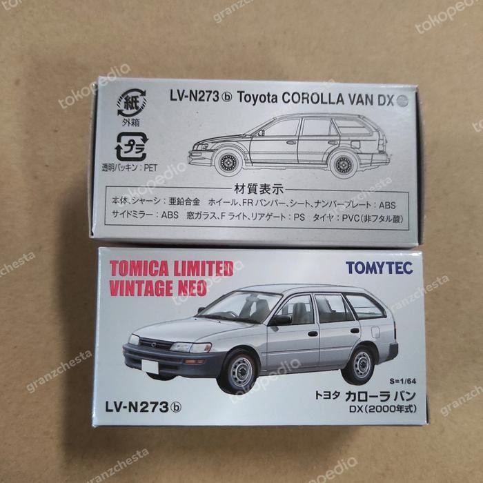 DIECAST TOMICA LIMITED VINTAGE NEO LV-N273b TOYOTA COROLLA VAN DX 2000 SILVER