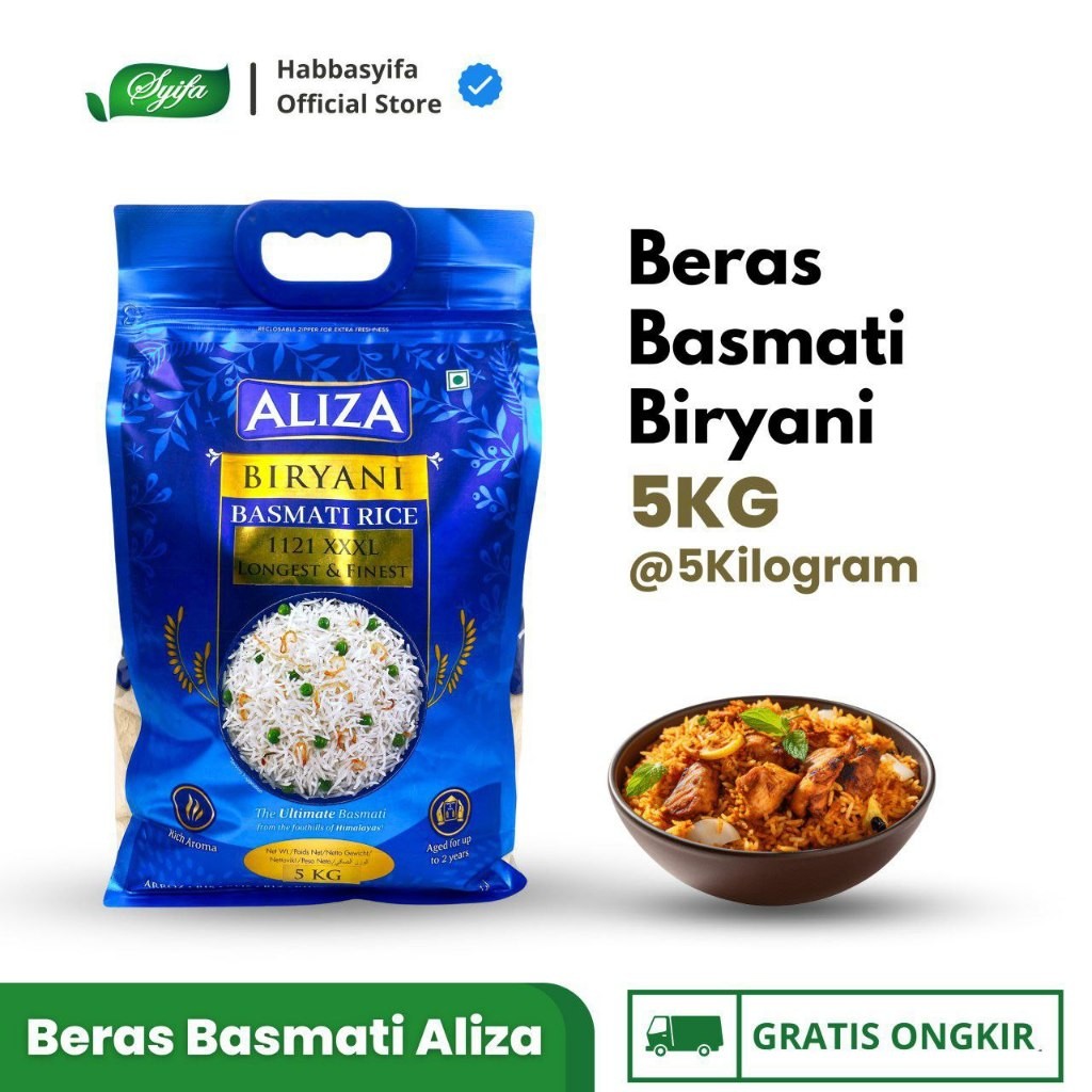 

Beras Aliza Biryani Basmat 5 Kg Biryani Basmati Rice