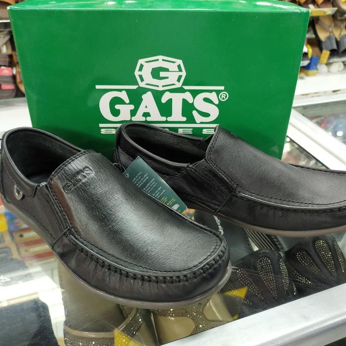 Sepatu Casual kulit pria GATS HS 0001 hitam original