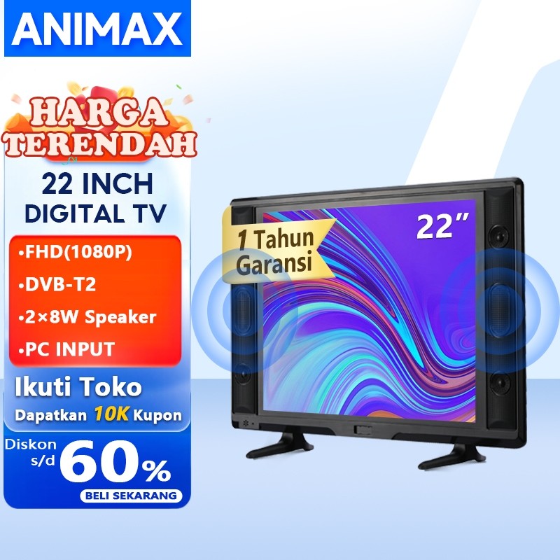 Animax Sakura TV LED 24 inch HD Ready TV Digital Televisi Murah Monitor LED (TCLG-S24MWIDE)