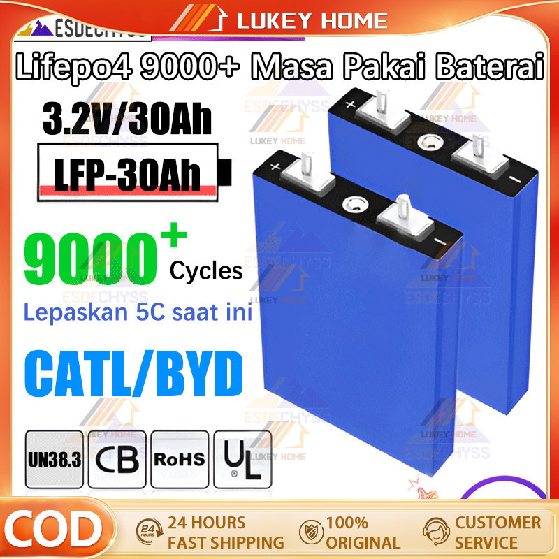 CATL UPS WATERPROOF BMS lifepo4 Baterai12V【30Ah/120ah CATL/BYD Baru Lifepo4 Baterai】3.2V 30Ah/14ah /