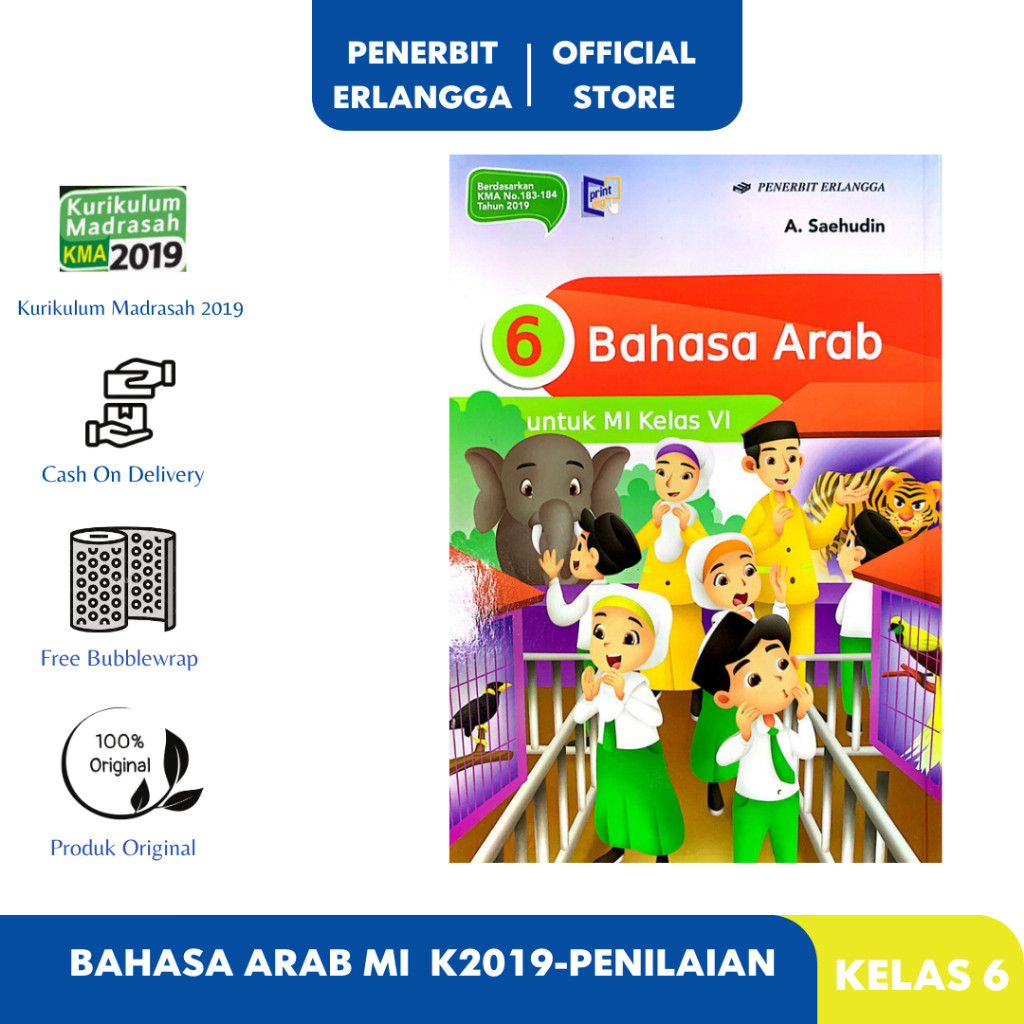 [Erlangga Official] Bahasa Arab Mi Kelas 6 - Kurikulum Merdeka 2019 Lulus Penilaian