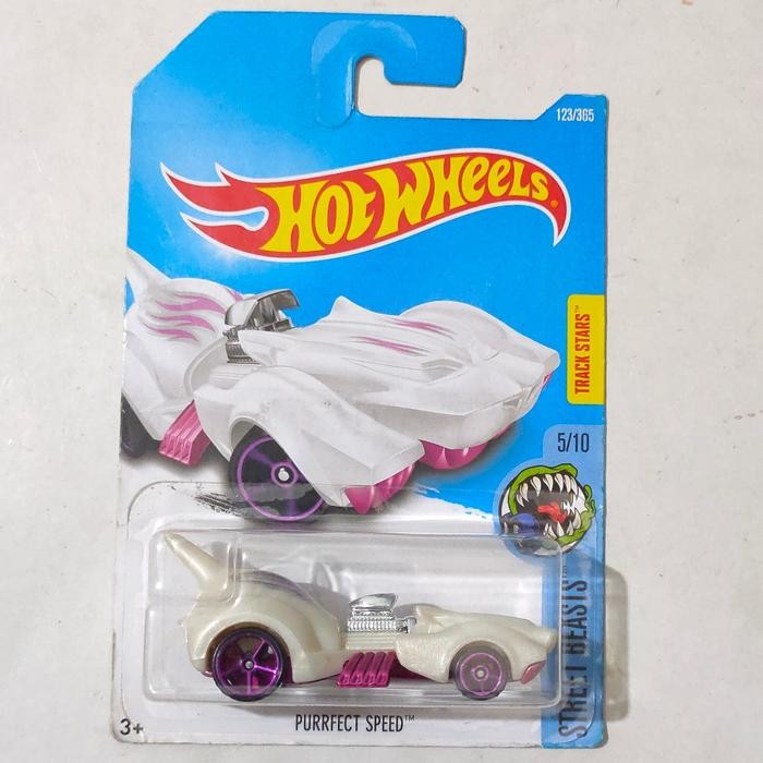 TR99 Hotwheels Hot Wheels Purrfect Speed putih pink 2017 Street Beast rare