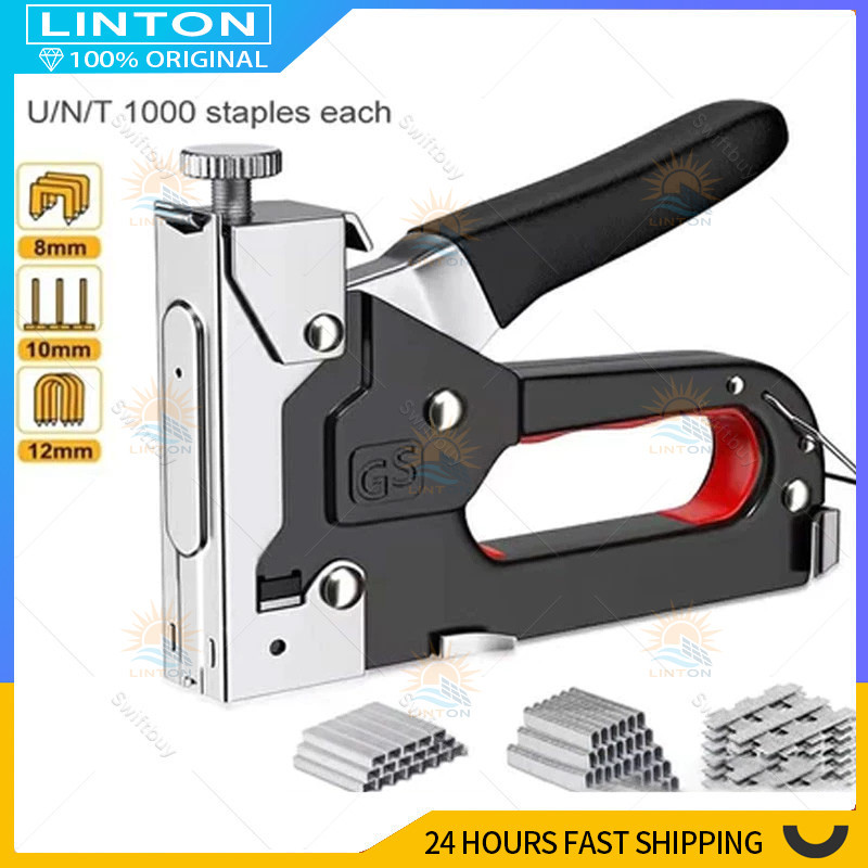 

Gratis 600 Paku / 3 In 1 Stapler Gun / 3 In 1 Pistol Kuku / Staples Tembak Gun Tacker / Powerfull Pistol Stapler / Furnitur DIY Pelapis Pistol Stapler / Dekorasi Rumah Alat Pertukangan / Multifungsi Pistol Stapler