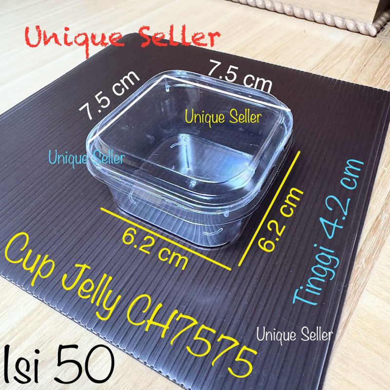 [Isi50] Gelas Jelly Cup CH-7575 Alas+Tutup / Cup Puding Desert Cake Jelly Jelli Jeli Jely CH7575 / G