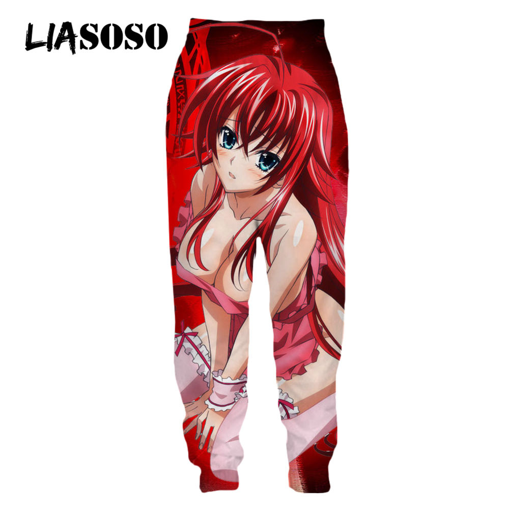 LIASOSO Men's Pant Anime High School DxD 3D Print Sexy Bikini Girl Cosplay Men Trousers Sweatpants S