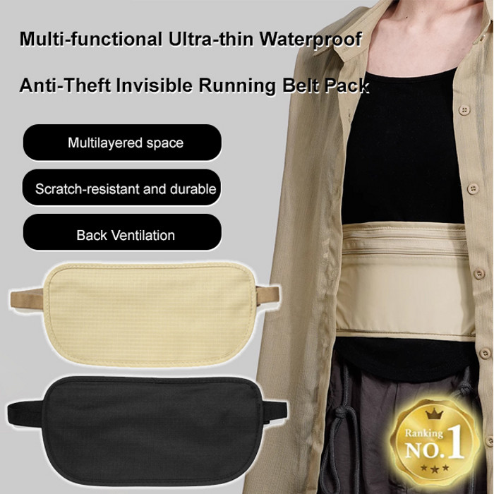 Anti Maling & Tahan Air Multifungsi Fanny Pack Tas Pinggang Lari Ultra Tipis Hidden Pocket/Tas Olahr