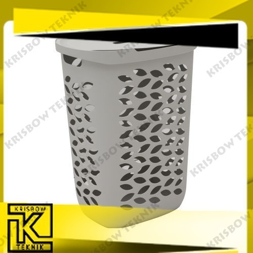 Ezy Storage - 62.5 Ltr - Fleur Keranjang Laundry - Abu-Abu - Grey - Ezy Storage