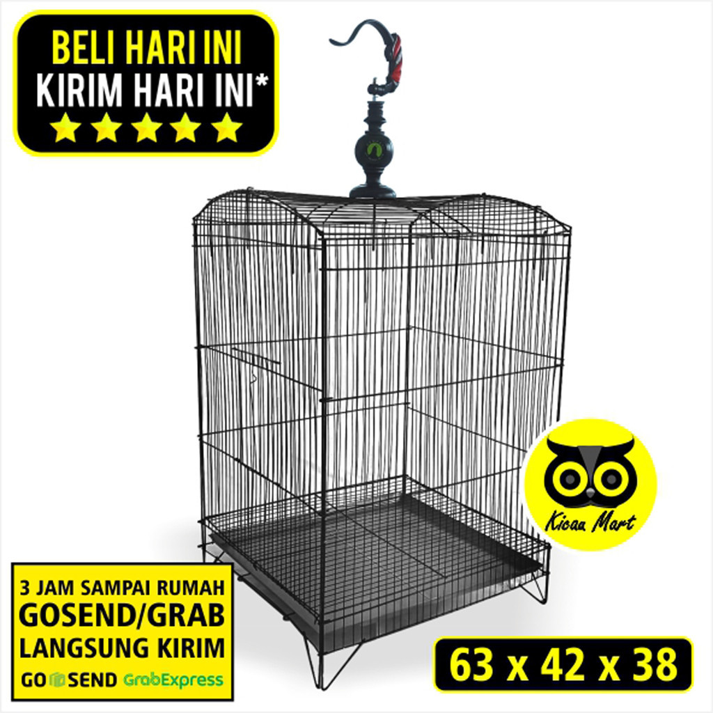 KICAU MART TERKIRIM MAX 1 JAM KHUSUS INSTANT GOJEK GRAB Sangkar Kotak Besi Lipat No 2 Sangkar Kandan