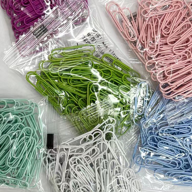 

Klip kertas berwarna/klip kertas perlengkapan kantor/klip kertas pembatas buku warna macaron besar (1 pak isi 80pcs)