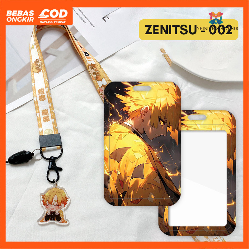 

[N003] ZENITSU AGATSUM / Name Tag ID Card Holder Motif Karakter Demon Slayer dengan Tali Lanyard Pendant Akrilik